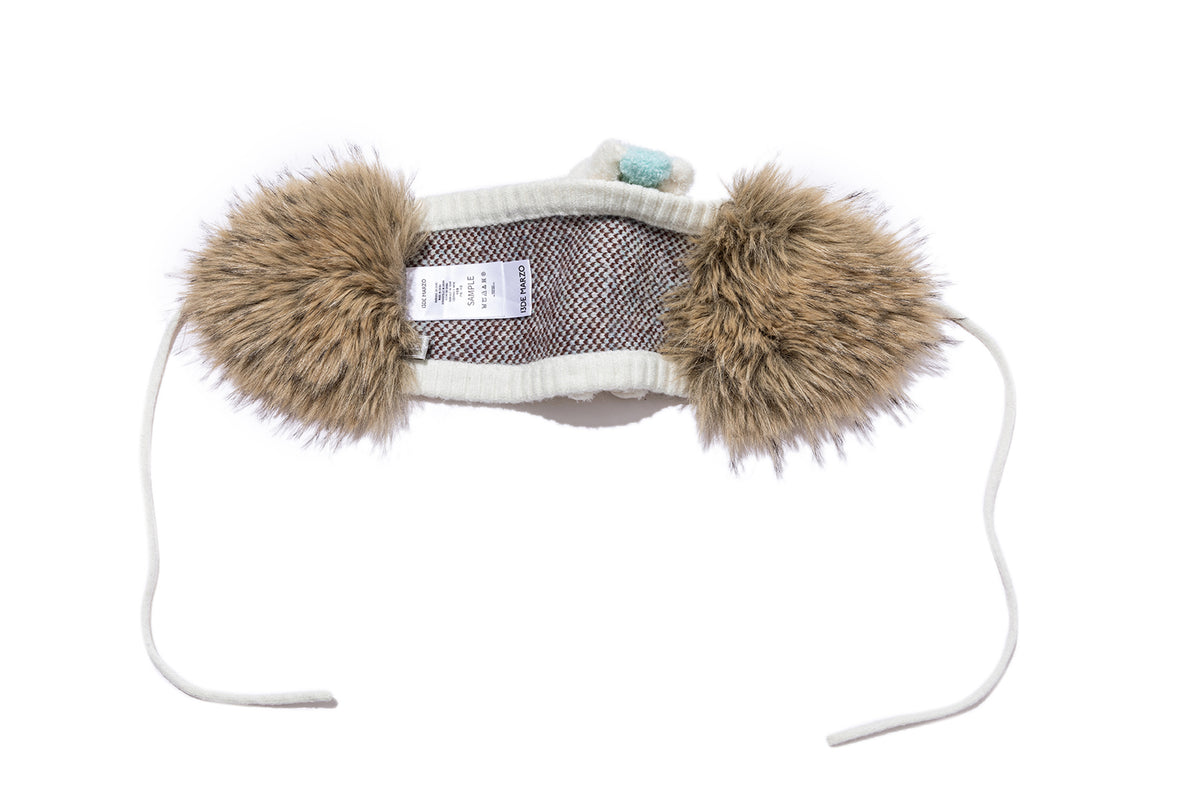 13DE MARZO Luminous Bear Star Tie Ear Warmer Beige
