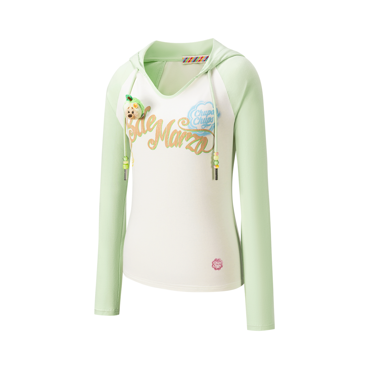 13DE MARZO Raglan Sleeve Hooded Long Sleeve Green - 13DE MARZO