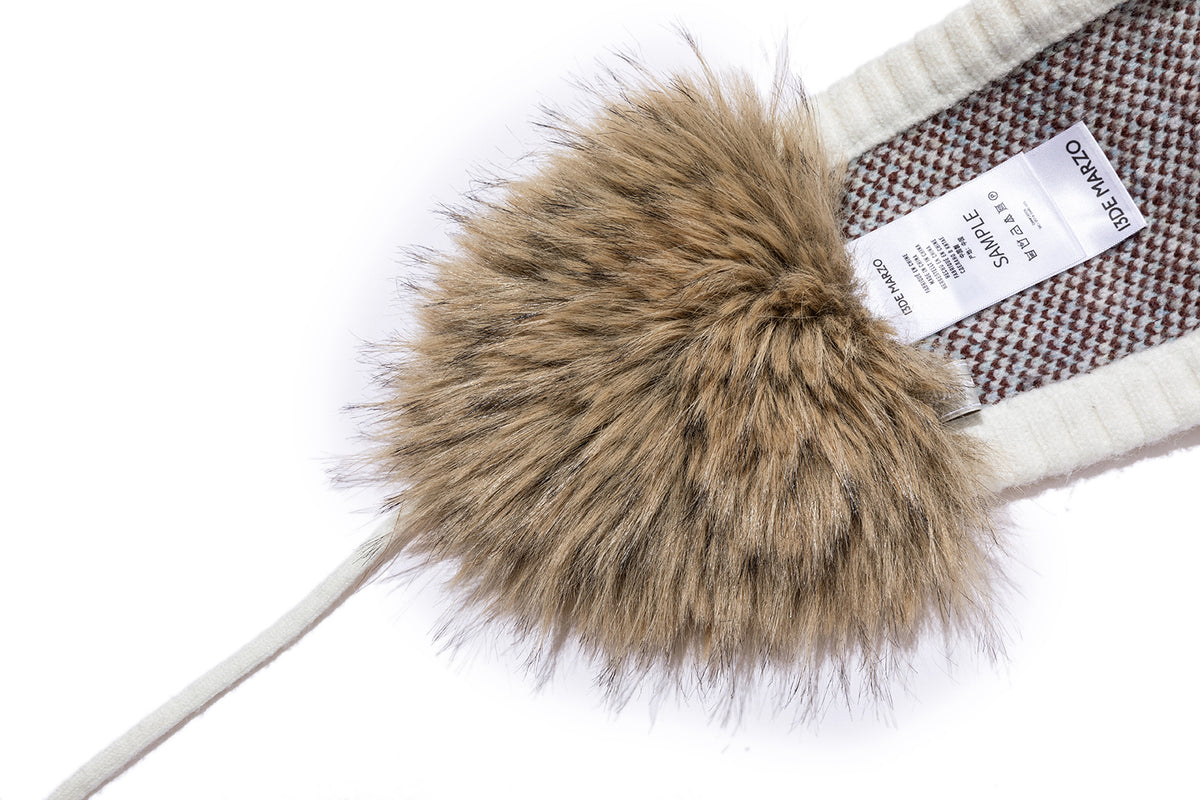 13DE MARZO Luminous Bear Star Tie Ear Warmer Beige