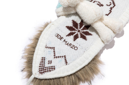 13DE MARZO Luminous Bear Star Tie Ear Warmer Beige