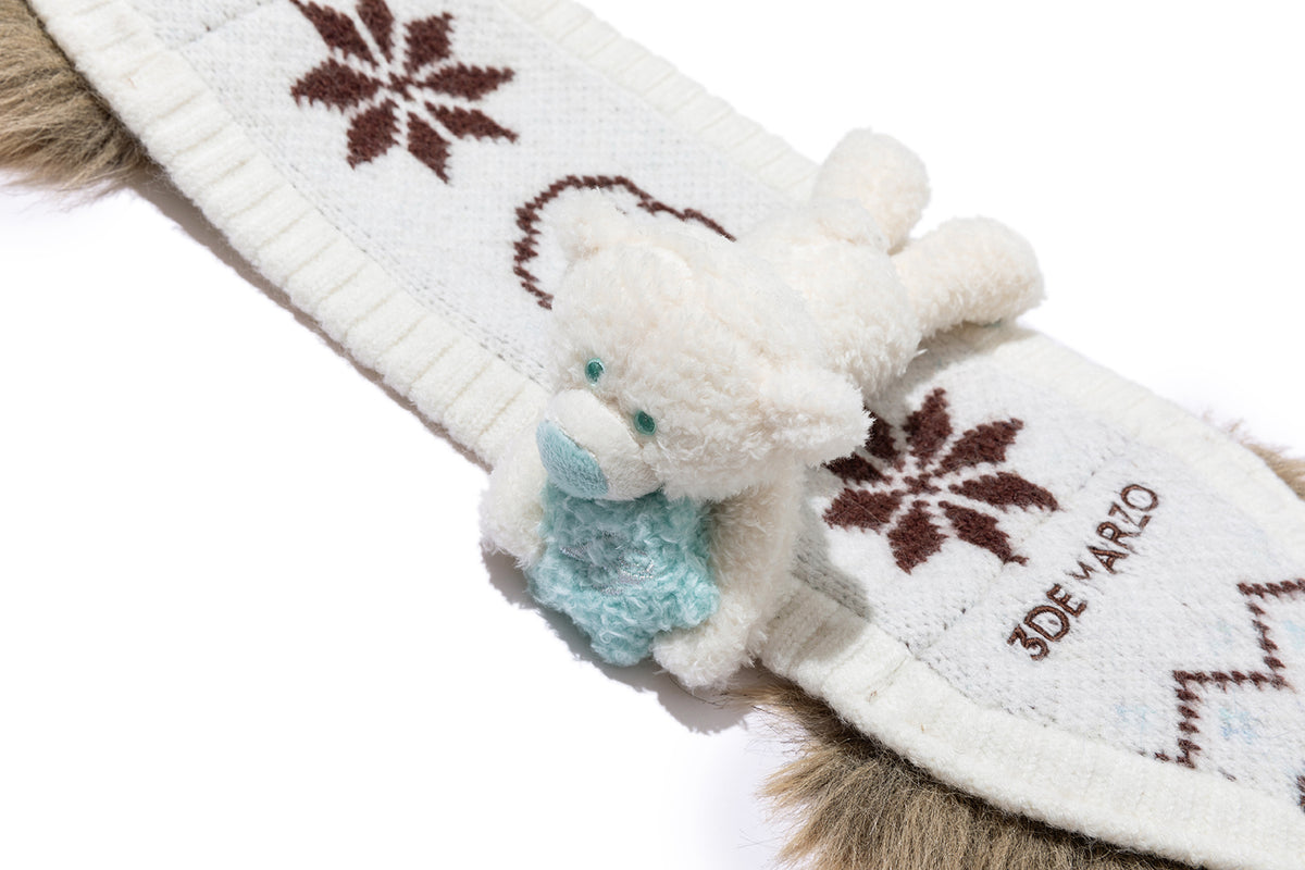 13DE MARZO Luminous Bear Star Tie Ear Warmer Beige