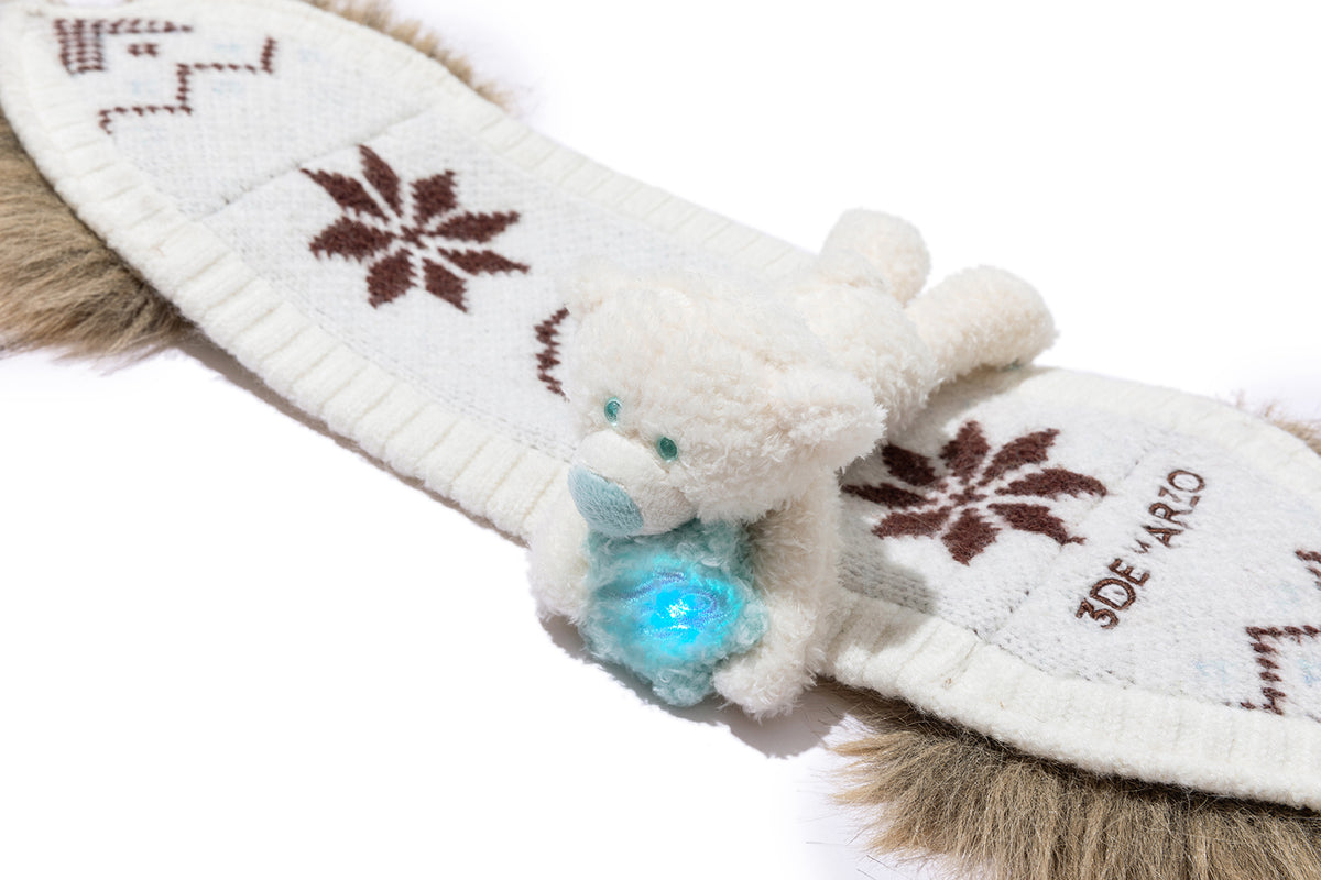 13DE MARZO Luminous Bear Star Tie Ear Warmer Beige