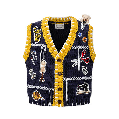 13DE MARZO Tailor Bear Tools Knit Vest - 13DE MARZO