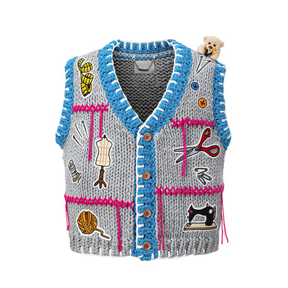 13DE MARZO Tailor Bear Tools Knit Vest - 13DE MARZO
