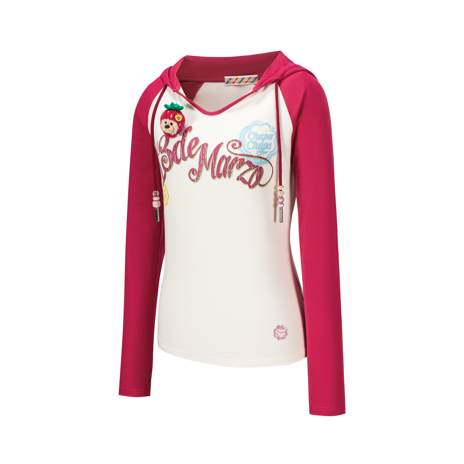 13DE MARZO Raglan Sleeve Hooded Long Sleeve Red - 13DE MARZO