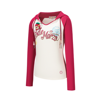 13DE MARZO Raglan Sleeve Hooded Long Sleeve Red - 13DE MARZO