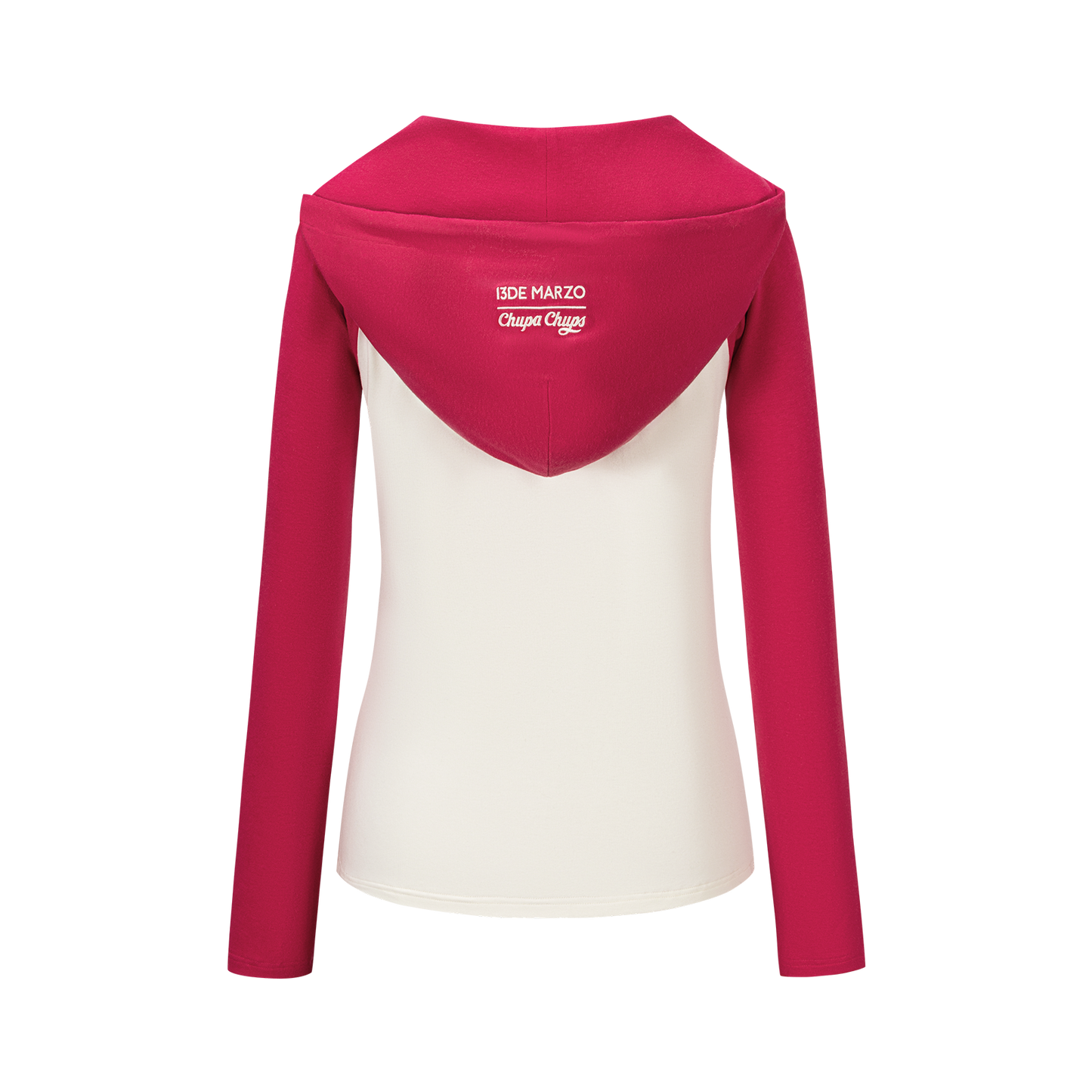13DE MARZO Raglan Sleeve Hooded Long Sleeve Red - 13DE MARZO