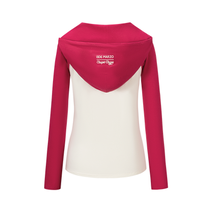 13DE MARZO Raglan Sleeve Hooded Long Sleeve Red - 13DE MARZO