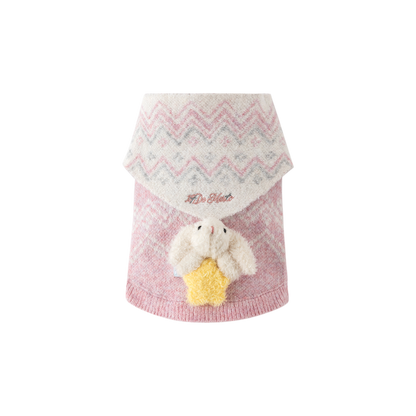 13DE MARZO Pet Cape Sweater Pink
