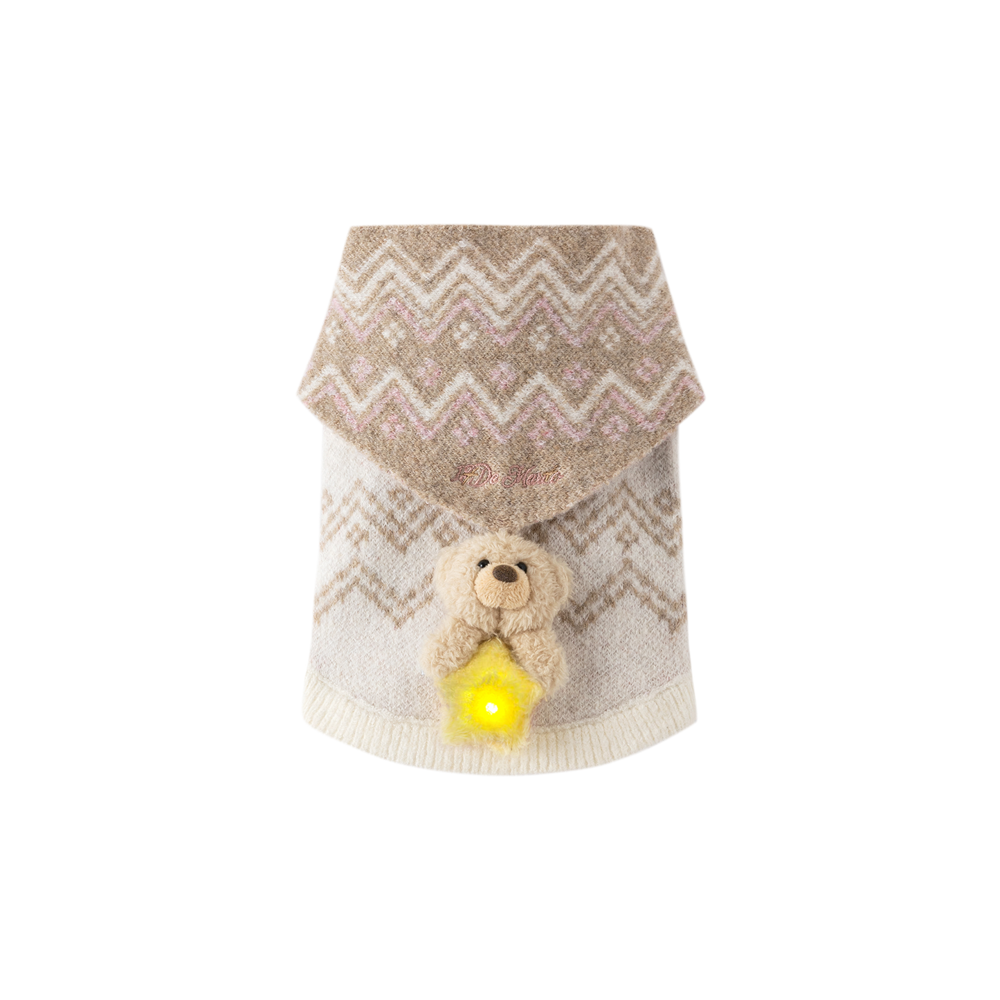 13DE MARZO Pet Cape Sweater Khaki