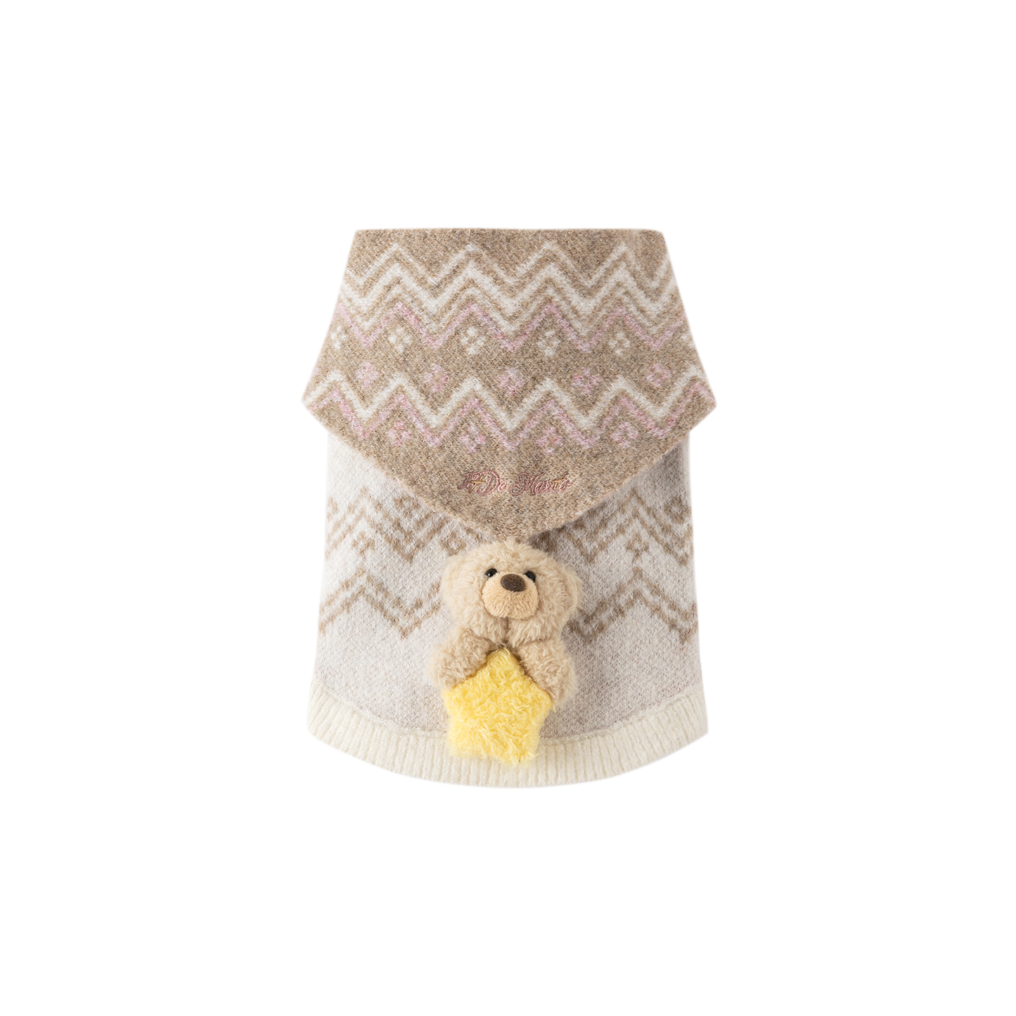 13DE MARZO Pet Cape Sweater Khaki