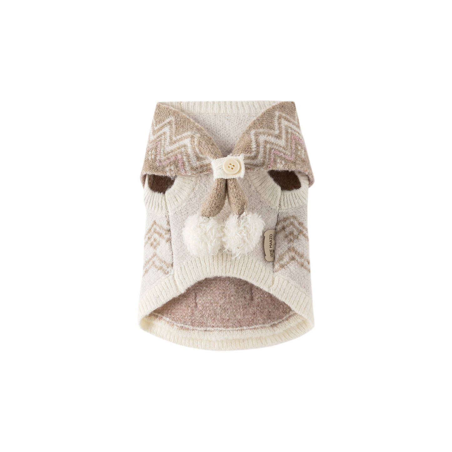 13DE MARZO Pet Cape Sweater Khaki