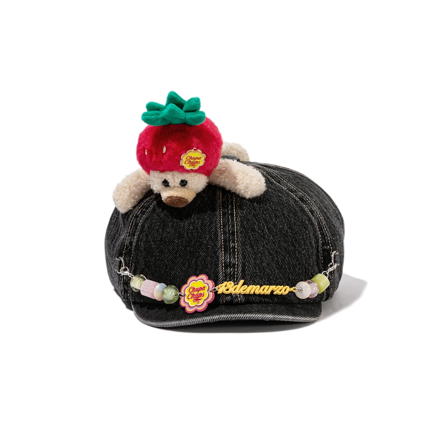 13DE MARZO Chain Detail Beret Black - 13DE MARZO
