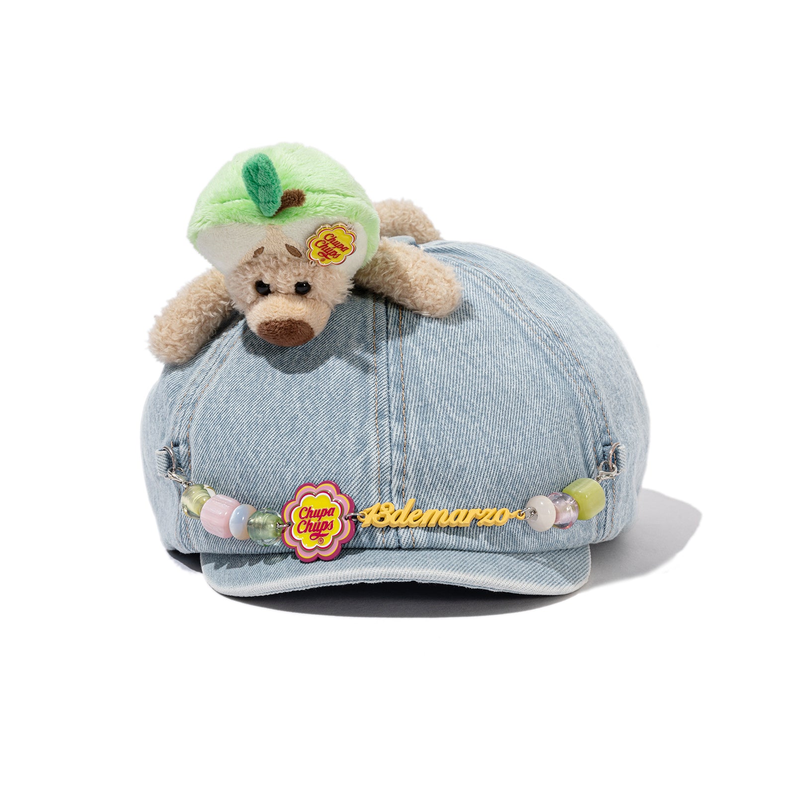 13DE MARZO Chain Detail Beret Blue - 13DE MARZO