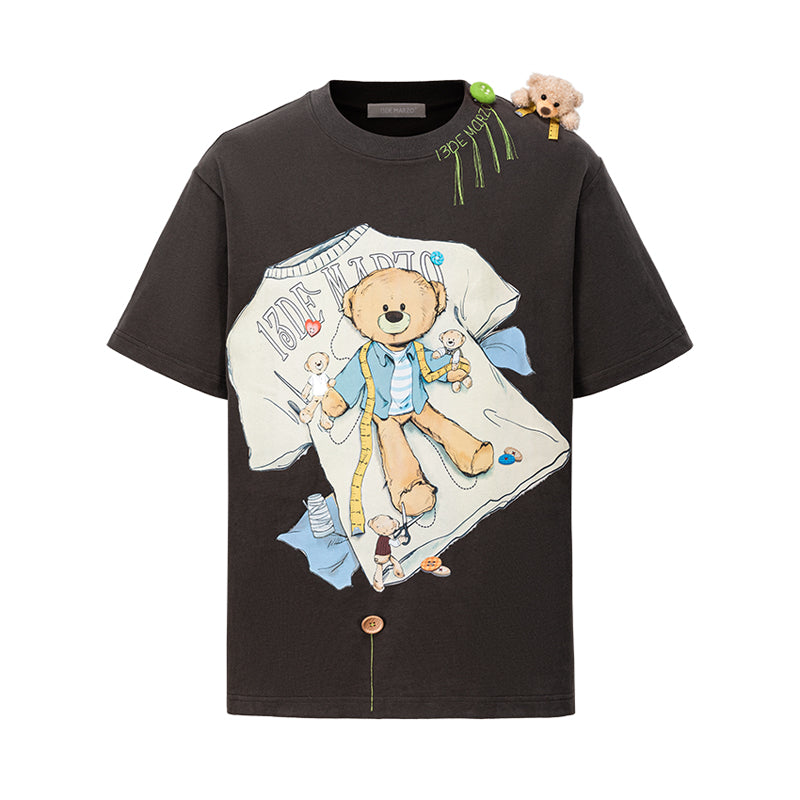 13DE MARZO Tailor Bear Printing T-shirt - 13DE MARZO
