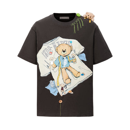 13DE MARZO Tailor Bear Printing T-shirt - 13DE MARZO