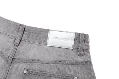 13DE MARZO Star Embellished Cropped Jeans Grey