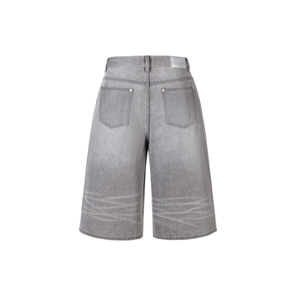 13DE MARZO Star Embellished Cropped Jeans Grey
