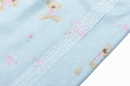 13DE MARZO All-Over Floral Print Loose Pants Blue