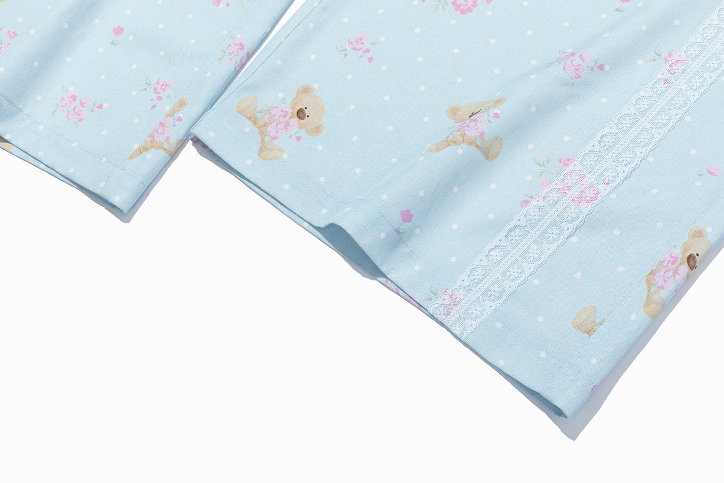 13DE MARZO All-Over Floral Print Loose Pants Blue