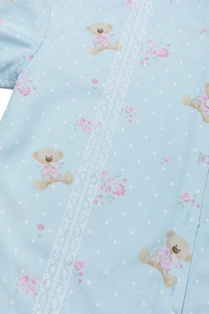 13DE MARZO All-Over Floral Print Shirt Blue