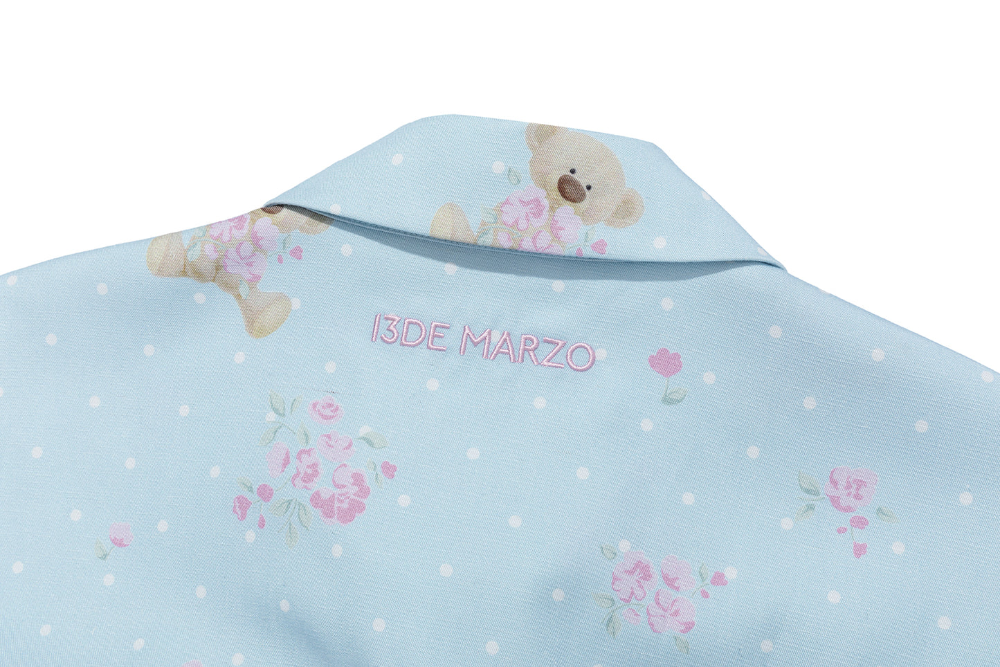 13DE MARZO All-Over Floral Print Shirt Blue