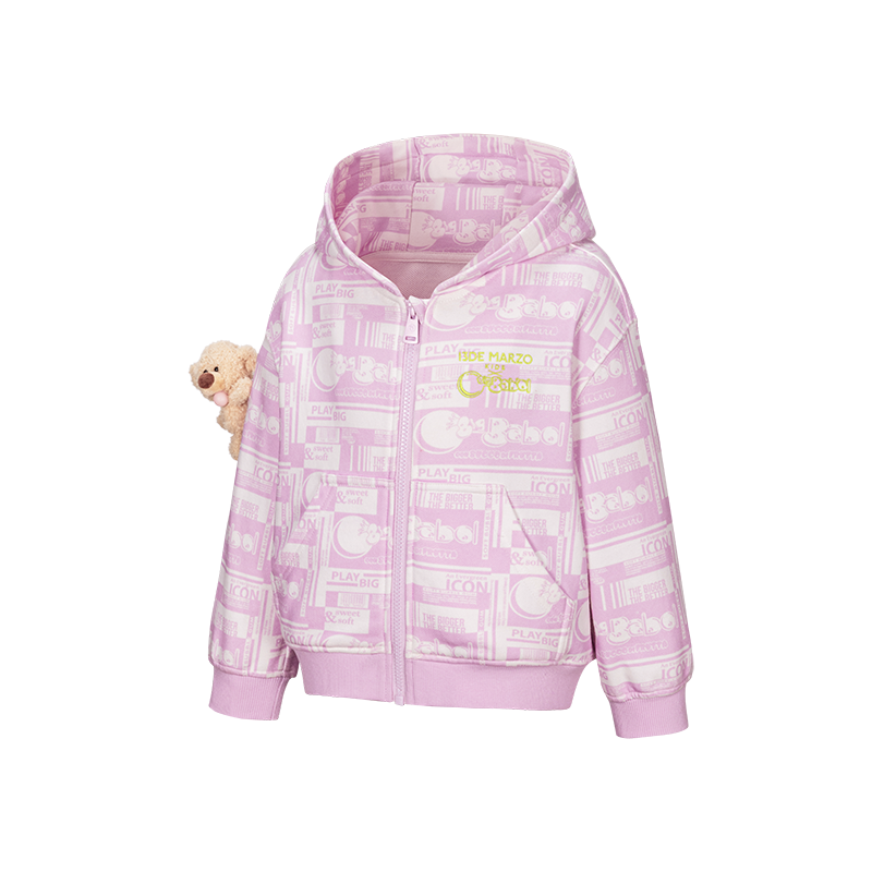 13DE MARZO BabyBear Bubblegum Zipup Hoodie Pink
