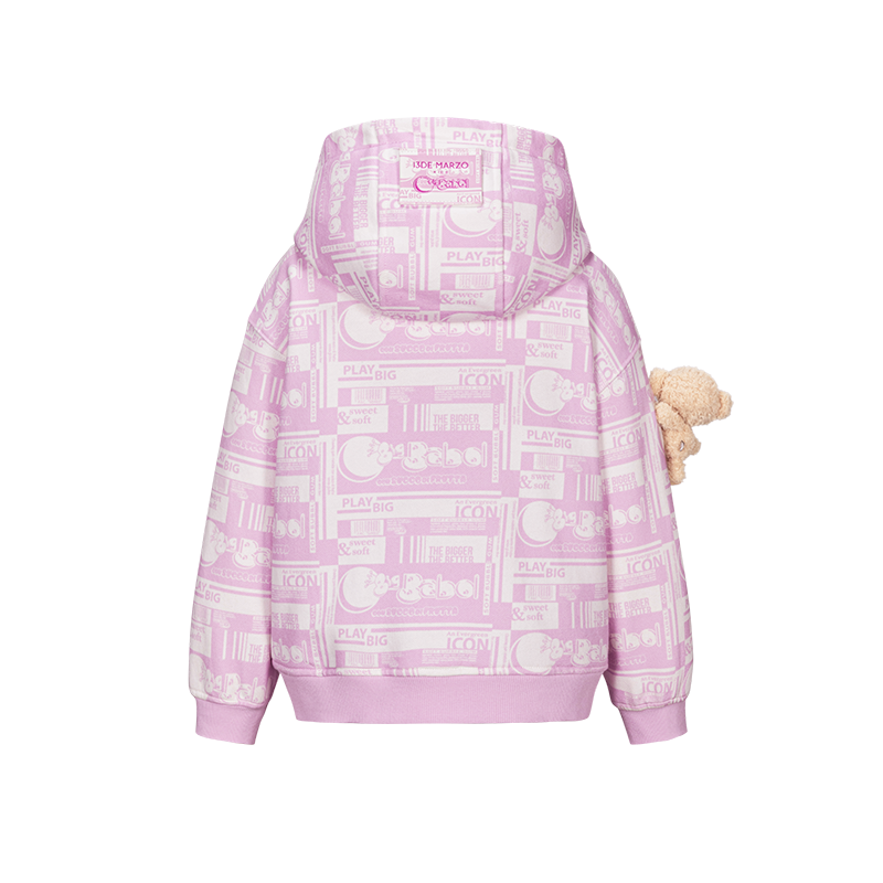 13DE MARZO BabyBear Bubblegum Zipup Hoodie Pink