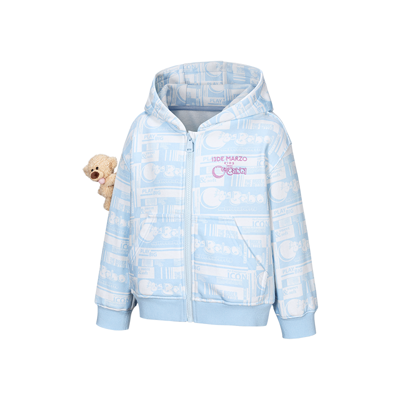 13DE MARZO BabyBear Bubblegum Zipup Hoodie Blue
