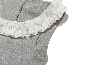 13DE MARZO Ruffle Collar Camisole Grey