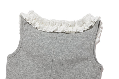 13DE MARZO Ruffle Collar Camisole Grey