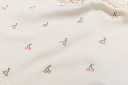 13DE MARZO All-Over Cherry Bear Print Tiered Bustier Yellow