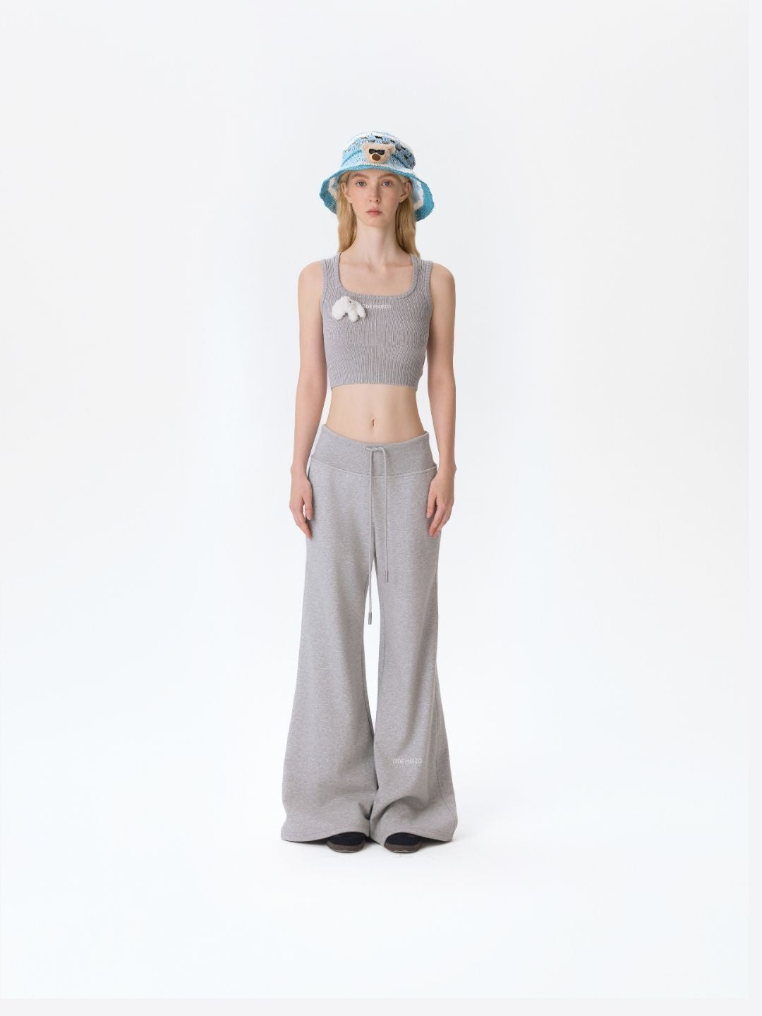 13DE MARZO Base Wide Flare Pants Grey - 13DE MARZO