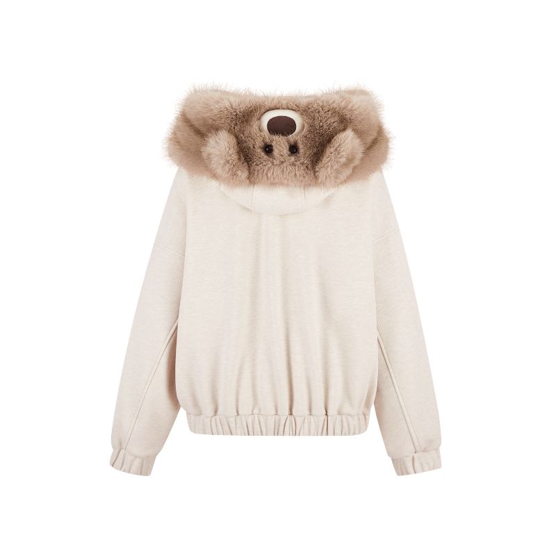 13DE MARZO｜Doozoo Zipper Hoodie Beige