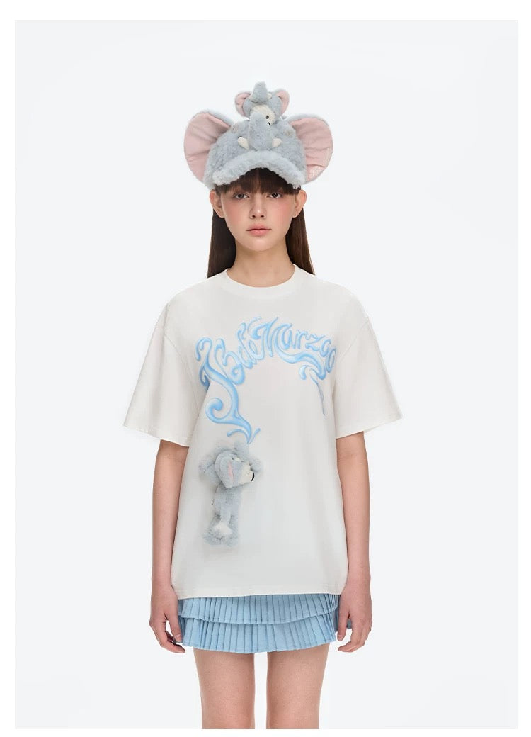 13DE MARZO Elephant Bear Printed T-Shirt - 13DE MARZO