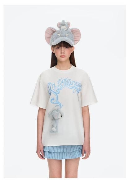 13DE MARZO Elephant Bear Printed T-Shirt - 13DE MARZO