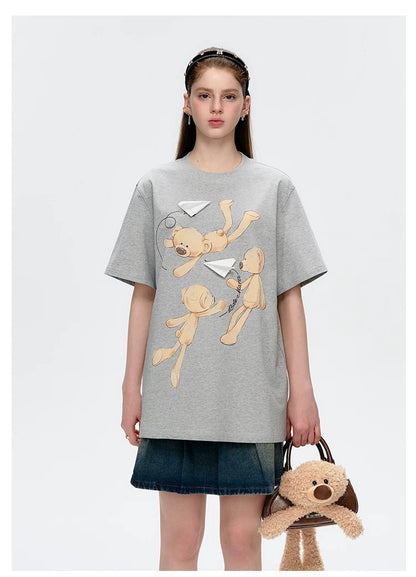 13DE MARZO Paper Plane Bear T-Shirt - 13DE MARZO