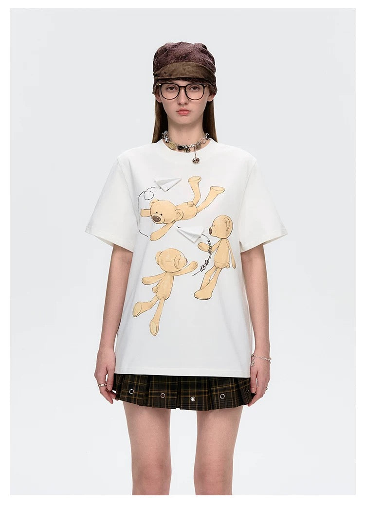 13DE MARZO Paper Plane Bear T-Shirt - 13DE MARZO