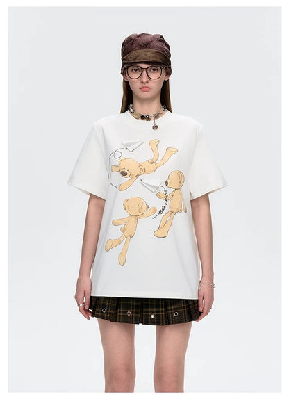 13DE MARZO Paper Plane Bear T-Shirt - 13DE MARZO