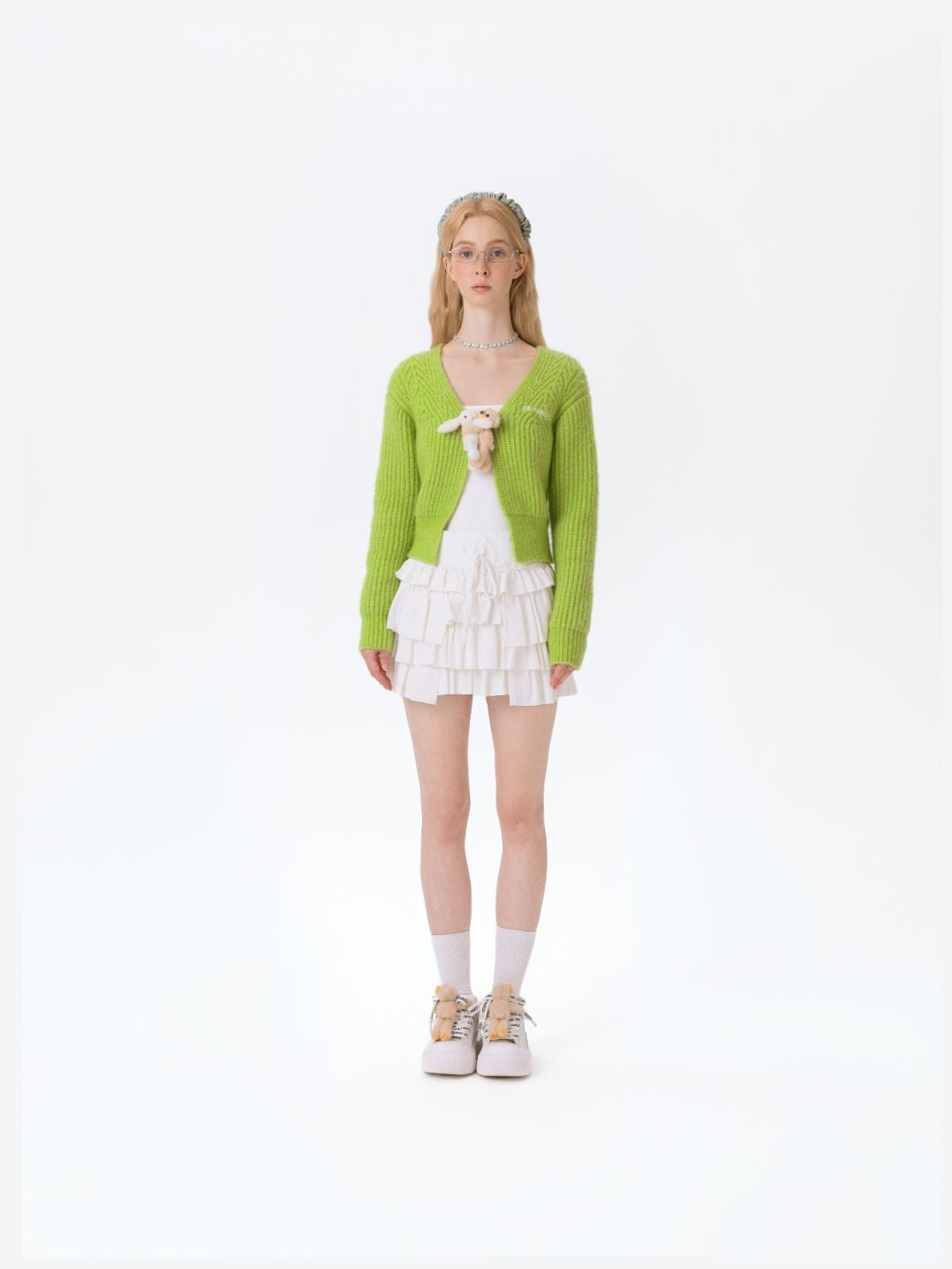 13DE MARZO Doozoo Cuddle Button Cardigan Green - 13DE MARZO