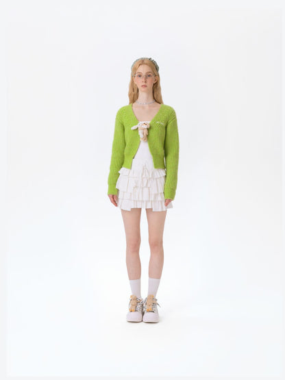 13DE MARZO Doozoo Cuddle Button Cardigan Green - 13DE MARZO
