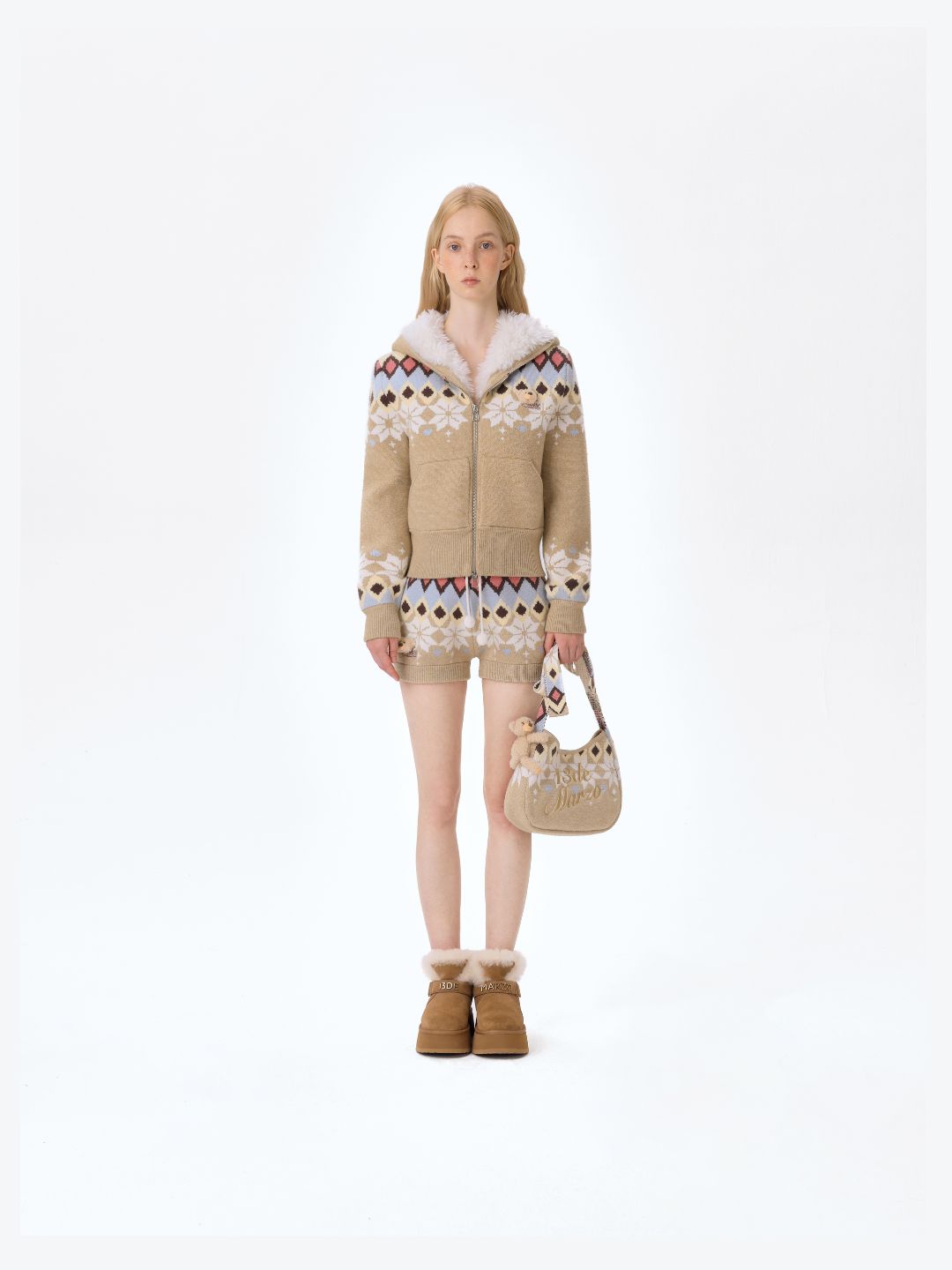 13DE MARZO Fair Isle Bowknot Bag - 13DE MARZO