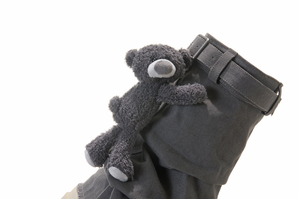 13DE MARZO Detachable Platform Canvas Slouch Boots Dark Grey