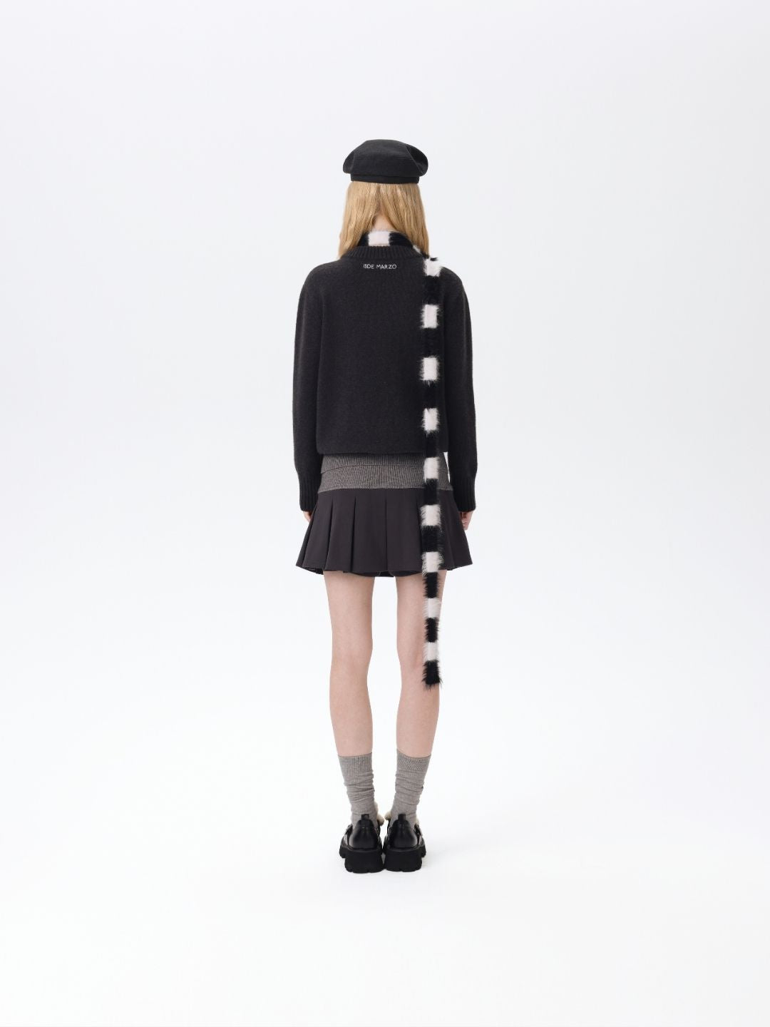 13DE MARZO Bear Head Upper Skirt Dark Grey - 13DE MARZO