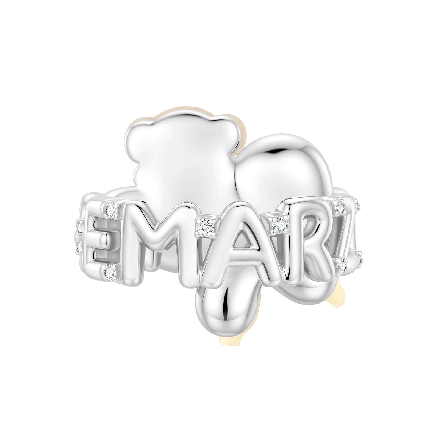 13DE MARZO Balloon Bow Bear Ring Blue