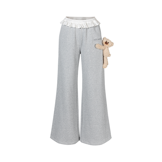 13DE MARZO Lace Edge Sweatpants Grey