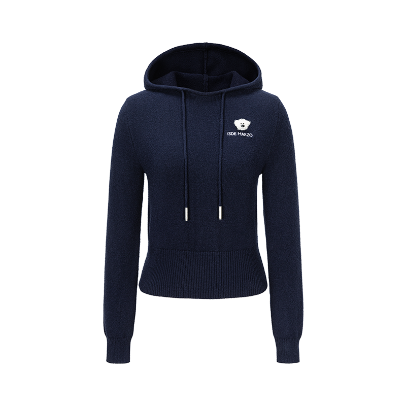 13DE MARZO Mini Logo Tight Sweater Navy Blue