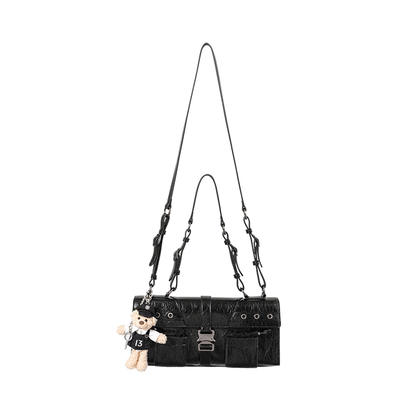 13DE MARZO Sheriff Bear Baguette Bag Black