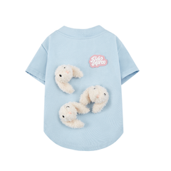 13DE MARZO Allover Bear Pet Tee Blue