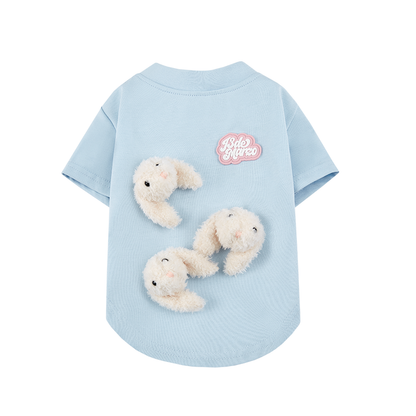 13DE MARZO Allover Bear Pet Tee Blue